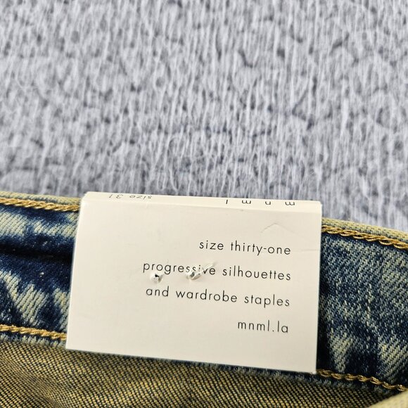 mnml Jeans Mens 31 Blue X146 Stretch Denim Distressed Slim Fit - Picture 6 of 16